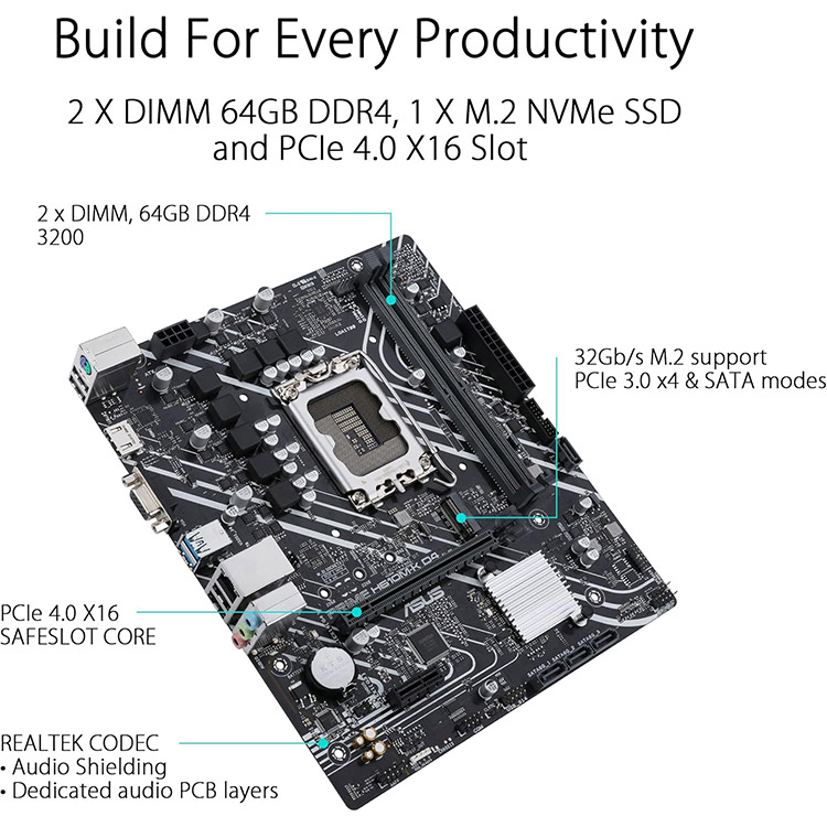 خرید مادربرد Asus Prime H610M-K - فرم M-ATX - چیپست Intel